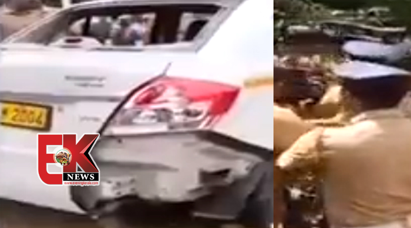 നിലയ്ക്കലില്‍ പ്രതിഷേധം ; റിപ്പബ്ലിക് ചാനലിന്റെ കാർ തല്ലിപൊളിച്ചു