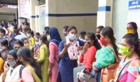 ലോക്ക്ഡൗണ്‍ നിര്‍ദേശങ്ങള്‍ ലംഘിച്ച്‌ നഴ്സുമാരുടെ ഇന്‍റര്‍വ്യു: എത്തിയത് ആയിരത്തോളം നഴ്സുമാര്‍