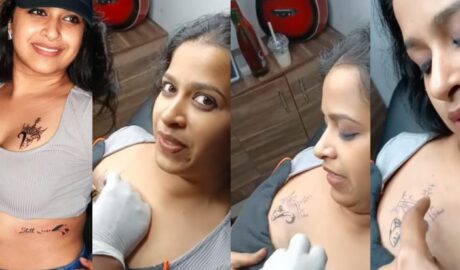 മൂന്നാമത്തേയും നാലാമത്തെയും ടാറ്റൂ അടിച്ച് സാധിക; വീഡിയോ