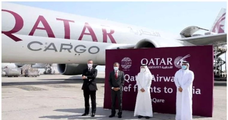 കോവിഡ് പ്രതിസന്ധിയില്‍ ഇന്ത്യയ്ക്ക് കൈത്താങ്ങാവാൻ 300 ടണ്‍ സഹായവസ്തുക്കളുമായി ഖത്തര്‍ എയര്‍വേയ്‌സ്