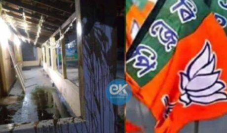 ലക്ഷദ്വീപിലെ ബിജെപി ഓഫീസിനു നേരെ  ആക്രമണം; പ്രധാനമന്ത്രിയുടെ ചിത്രത്തിൽ കരി ഓയിൽ ഒഴിച്ചു