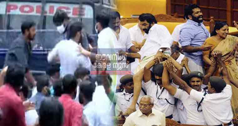 ശിവന്‍കുട്ടിയുടെ രാജി; തലസ്ഥാനത്ത് സംഘര്‍ഷം, സംസ്ഥാന വ്യാപക പ്രതിഷേധം
