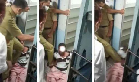 ട്രെയിനിൽ കേരളാ പൊലീസിന്റെ ക്രൂരത; യാത്രക്കാരനെ ബൂട്ടിട്ട് ചവിട്ടി; ക്രൂര മർദ്ദനം