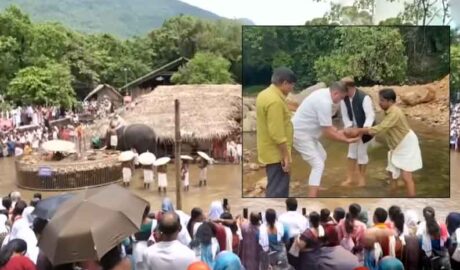 ബാവലി പുഴയിൽ കല്ലിട്ട് മുസ്ലീം കുടുംബം ,കൊട്ടിയൂർ ക്ഷേത്രത്തിനെതിരെ ആസൂത്രിത ഗൂഢാലോചന നടക്കുന്നതായി ആരോപണം